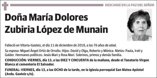 María Dolores Zubiria López de Munain