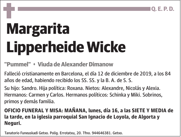 Margarita Lipperheide Wicke 'Pummel'