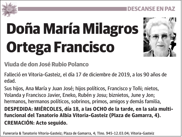 María Milagros Ortega Francisco