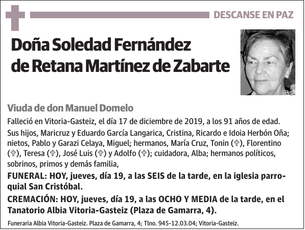 Soledad Fernández de Retana Martínez de Zabarte