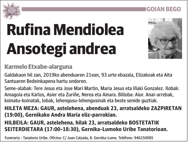 GOIAN BEGO Rufina Mendiolea Ansotegi