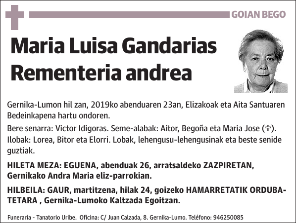 Maria Luisa Gandarias Rementeria