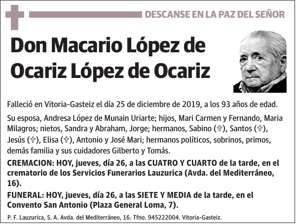 Macario López de Ocariz López de Ocariz