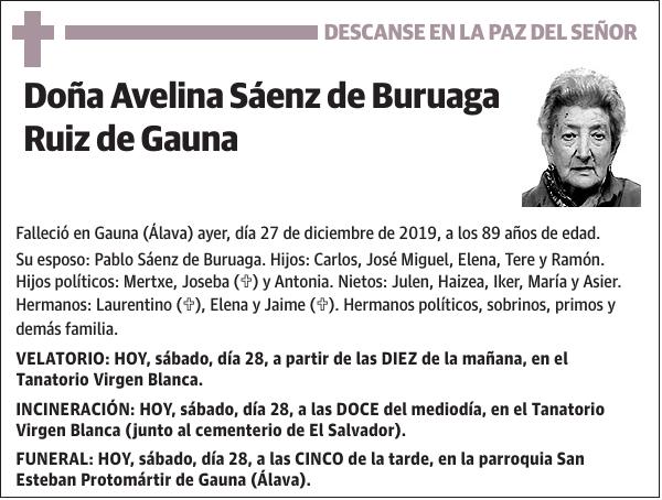 Avelina Sáenz de Buruaga Ruiz de Gauna