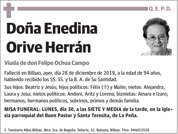 Enedina Orive Herrán