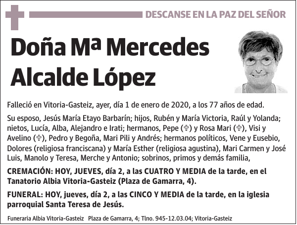 Mª Mercedes Alcalde López