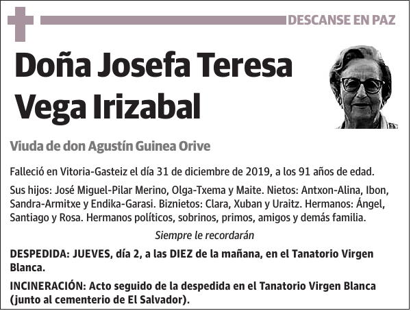 Josefa Teresa Vega Irizabal