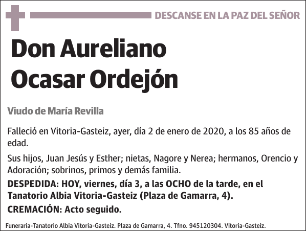 Aureliano Ocasar Ordejón