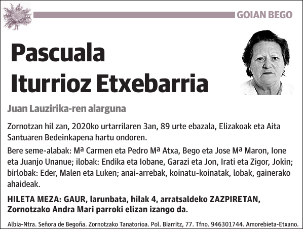 Pascuala Iturrioz Etxebarria