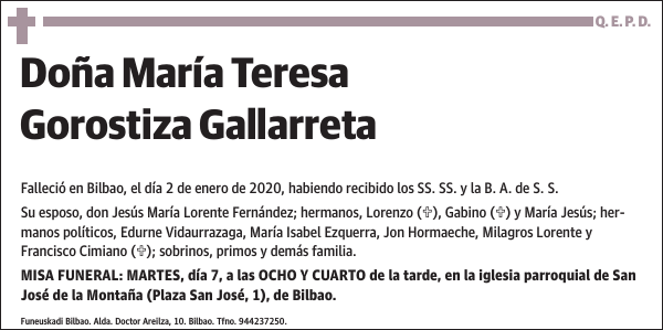 María Teresa Gorostiza Gallarreta