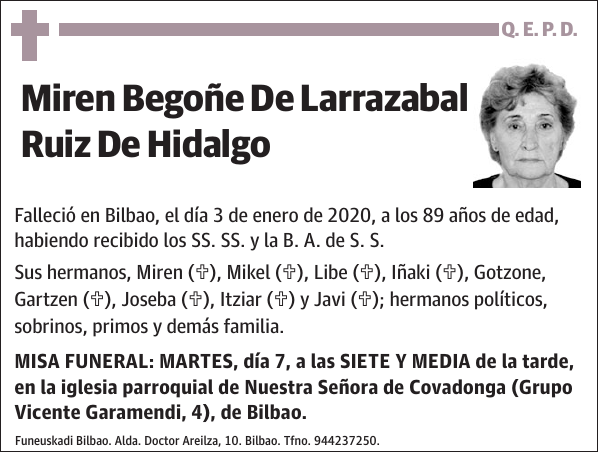 Miren Begoñe De Larrazabal Ruiz De Hidalgo