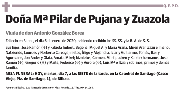 Mª Pilar de Pujana y Zuazola