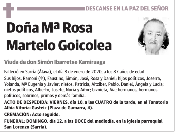 Mª Rosa Martelo Goicolea