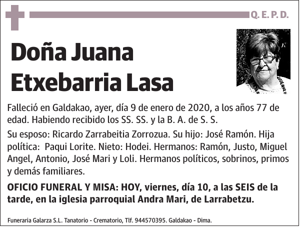 Juana Etxebarria Lasa