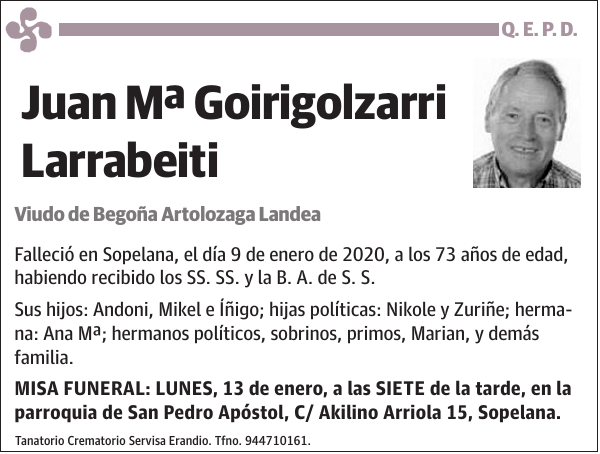 Juan Mª Goirigolzarri Larrabeiti