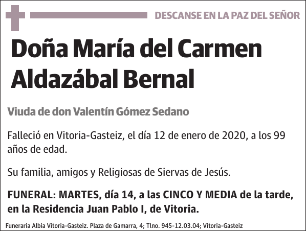 María del Carmen Aldazábal Bernal