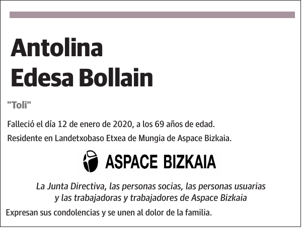 Antolina Edesa Bollain 'Toli'