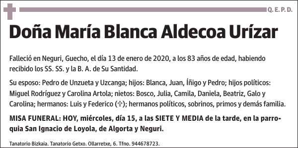 María Blanca Aldecoa Urízar