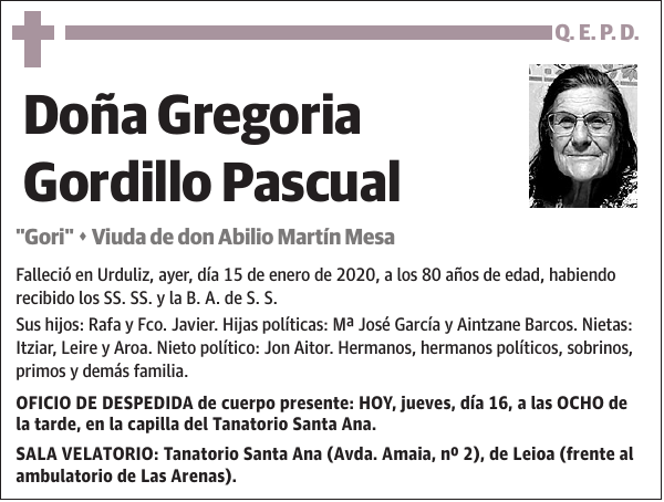 Gregoria Gordillo Pascual