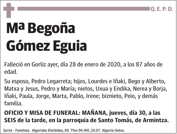 Mª Begoña Gómez Eguia