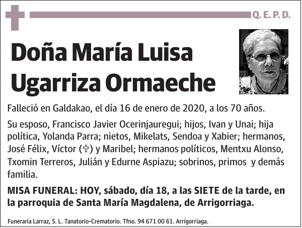 María Luisa Ugarriza Ormaeche