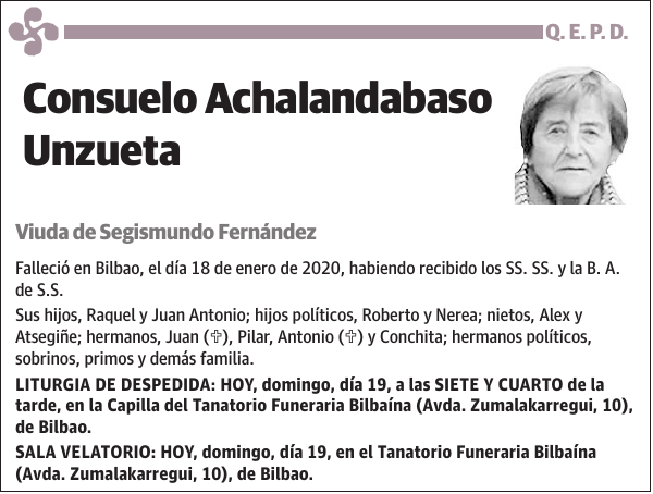 Consuelo Achalandabaso Unzueta