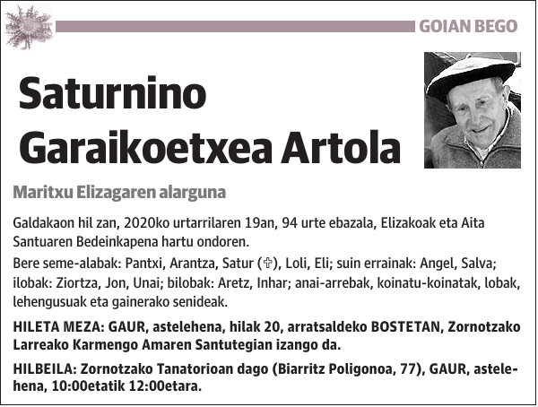 Saturnino Garaikoetxea Artola