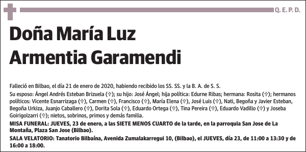 María Luz Armentia Garamendi