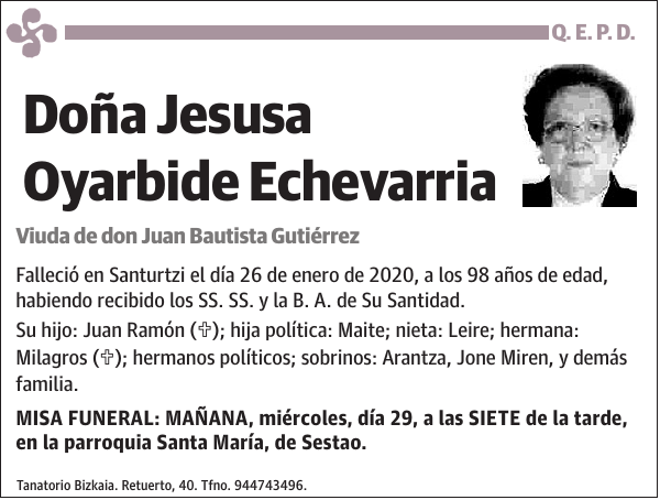 Jesusa Oyarbide Echevarria