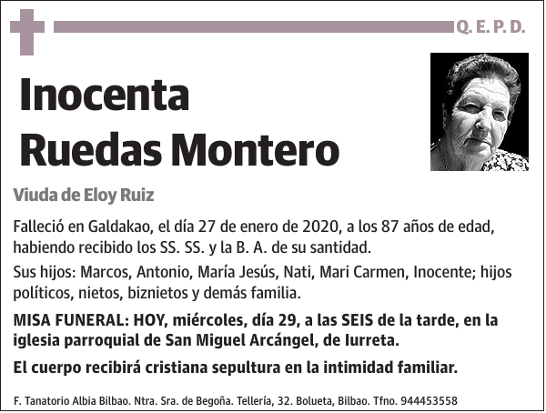 Inocenta Ruedas Montero