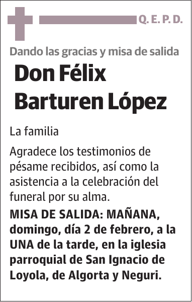 Félix Barturen López La familia