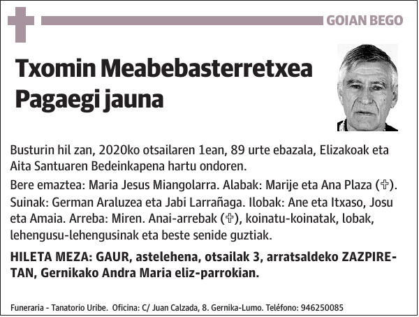 Txomin Meabebasterretxea Pagaegi