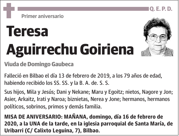 Teresa Aguirrechu Goiriena