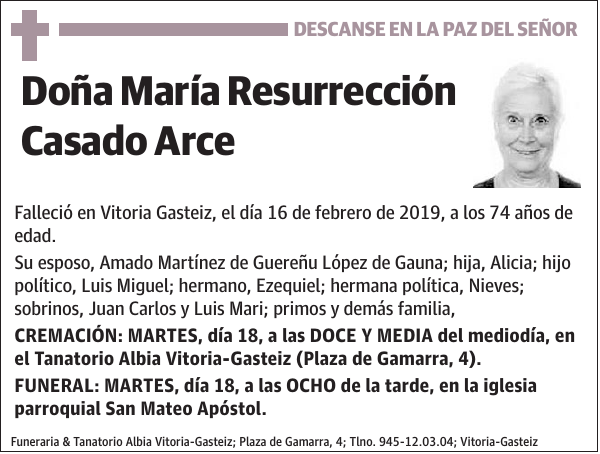 María Resurrección Casado Arce