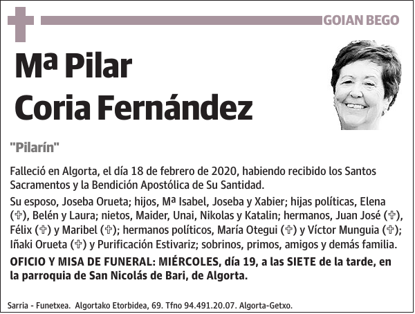 Mª Pilar Coria Fernández