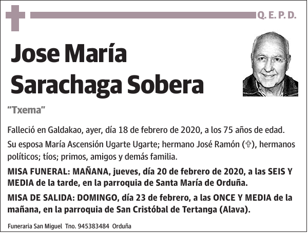 Jose María Sarachaga Sobera