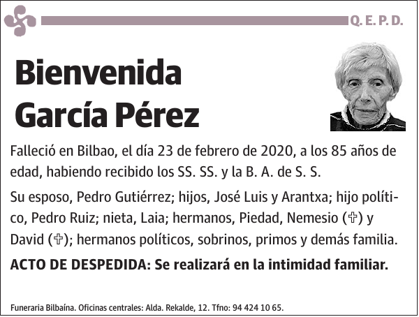 Bienvenida García Pérez