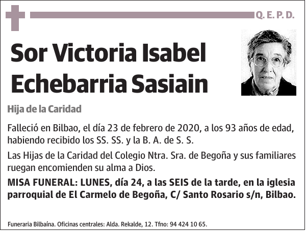 Victoria Isabel Echebarria Sasiain