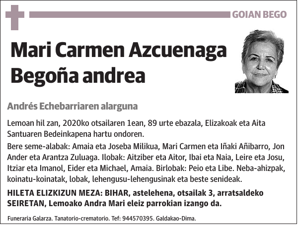 Mari Carmen Azcuenaga Begoña