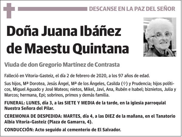 Juana Ibáñez de Maestu Quintana