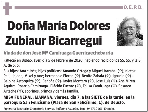 María Dolores Zubiaur Bicarregui