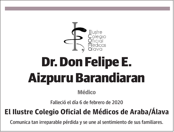 Dr. Felipe E. Aizpuru Barandiaran Médico