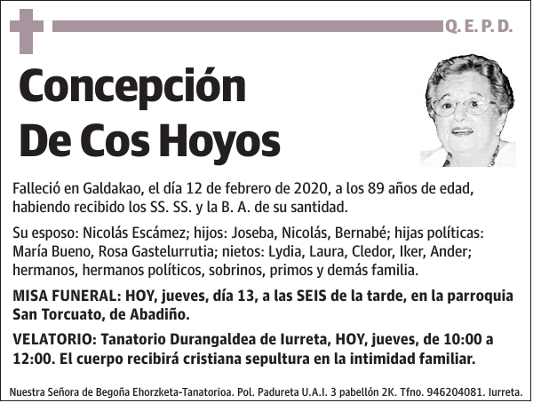 Concepción De Cos Hoyos