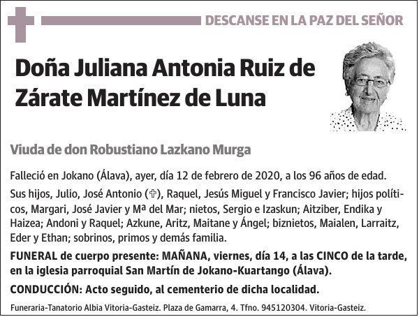 Juliana Antonia Ruiz de Zárate Martínez de Luna