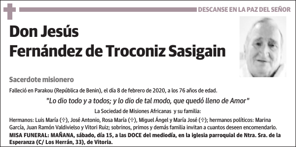 Jesús Fernández de Troconiz Sasigain