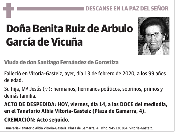 Benita Ruiz de Arbulo García de Vicuña