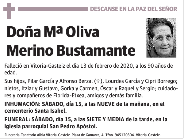 Mª Oliva Merino Bustamante