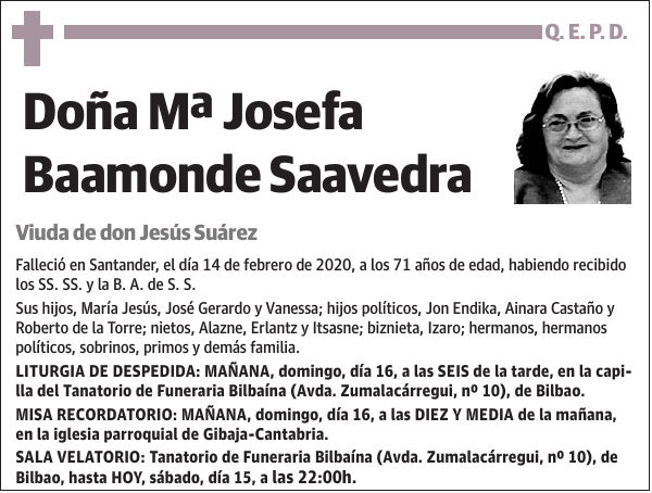 Mª Josefa Baamonde Saavedra