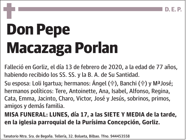 Pepe Macazaga Porlan