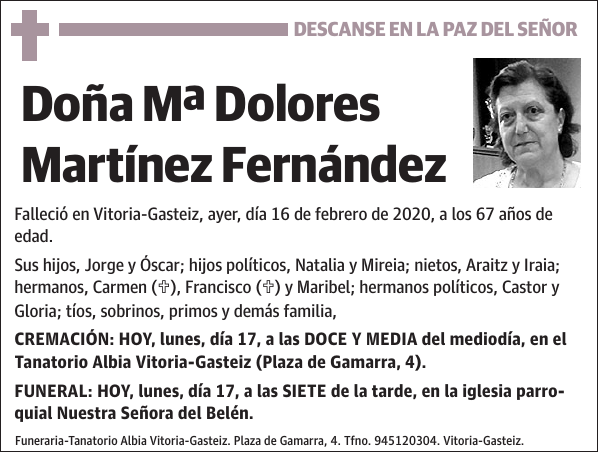 Mª Dolores Martínez Fernández